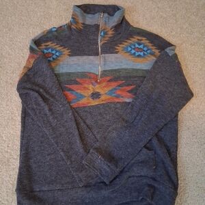 Women's Aztec print quarter zip pullover